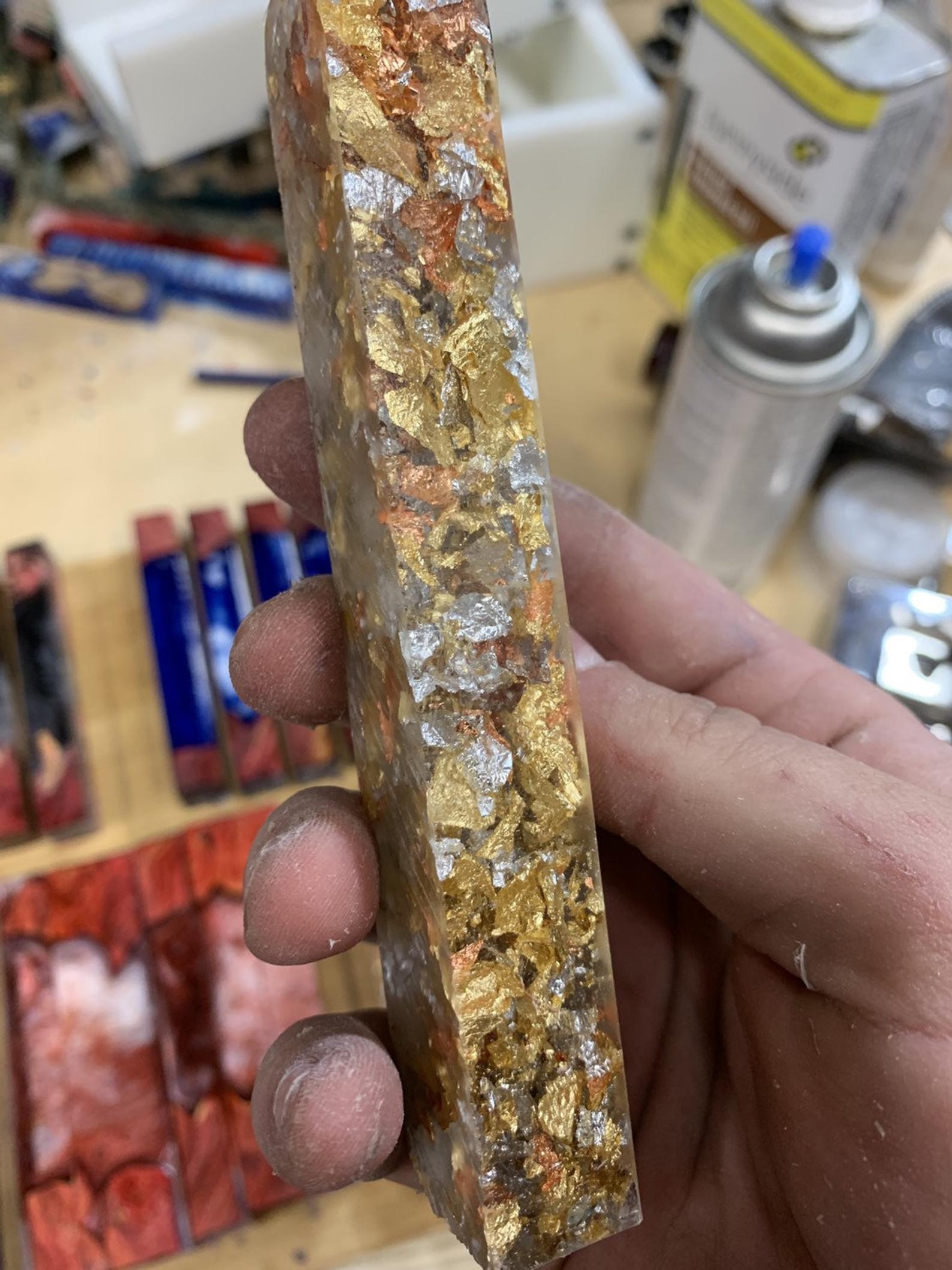 Gold Leaf, Silver Leaf, and Copper Leaf Alumilite Pen Blanks